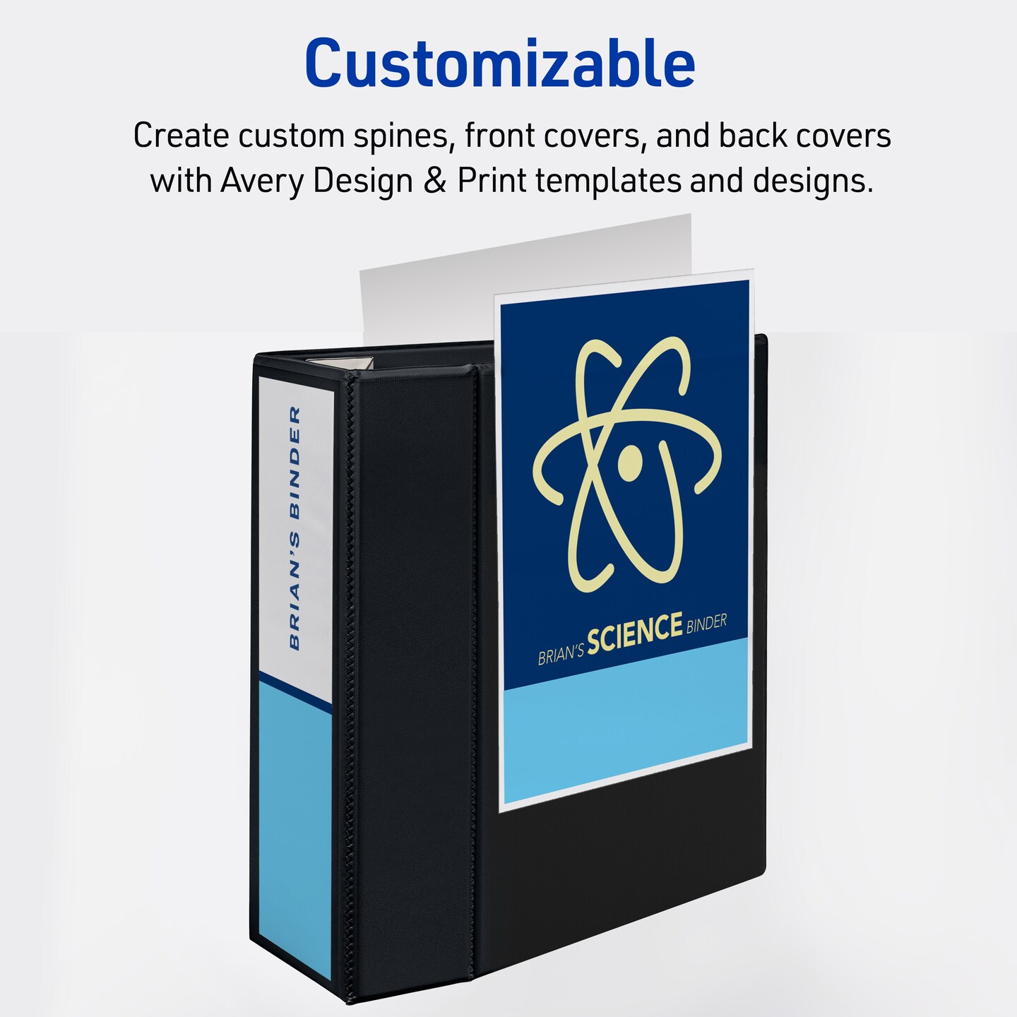 Avery Heavy-Duty View 3 Ring Binder, 5 Inch One Touch EZD Rings, 1,050-Sheet Capacity, 2.3/4.8 Inch Wide Spine, Customizable Clear Cover and Spine, 1 Green Binder (79111)