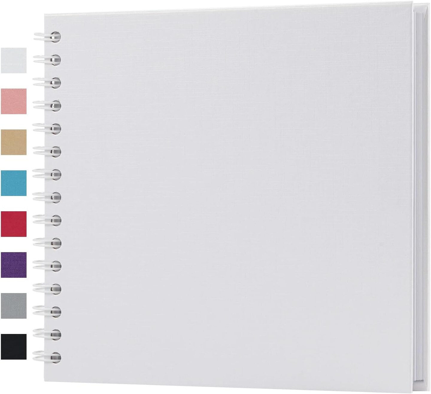 DIY Scrapbook Album 40 Pages Hardcover Kraft Paper Scrap Book Photo Albums Memory Book for Wedding and Anniversary Family (White, 8 Inch)