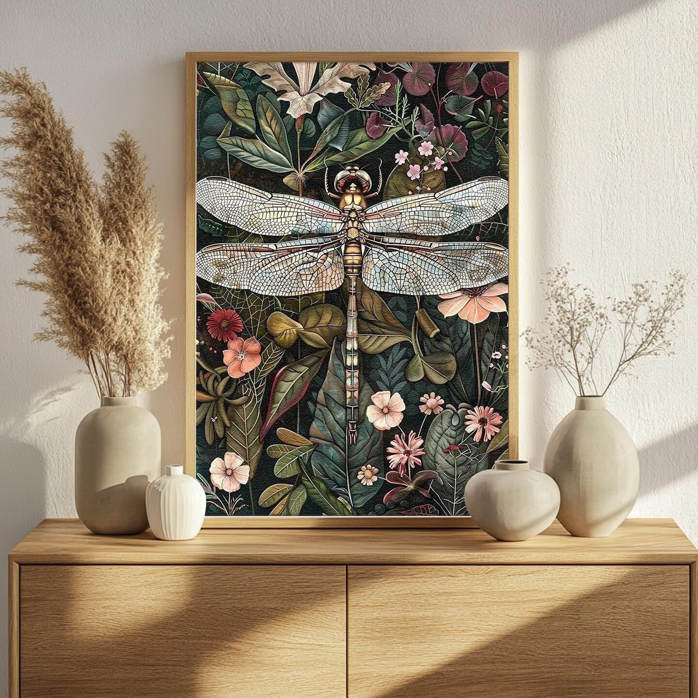 Dragonfly Paint by Numbers Kit – Adult Canvas DIY, 16"x20" Wall Art Decor