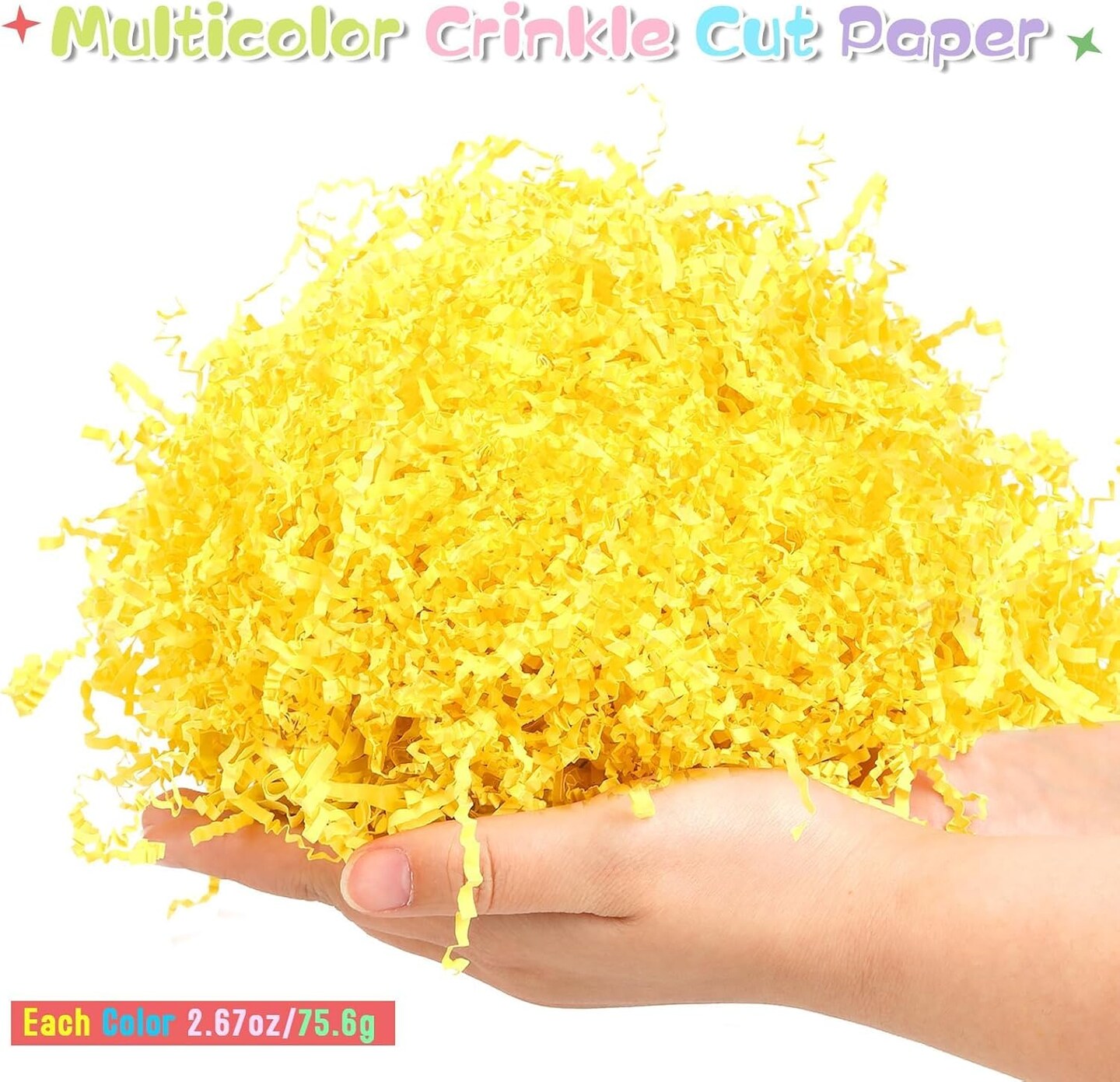 1 lb Easter Grass in 6 Colors for Baskets, Gift Boxes, Party Decor, and Wrapping. Crinkle Cut Paper Filler.