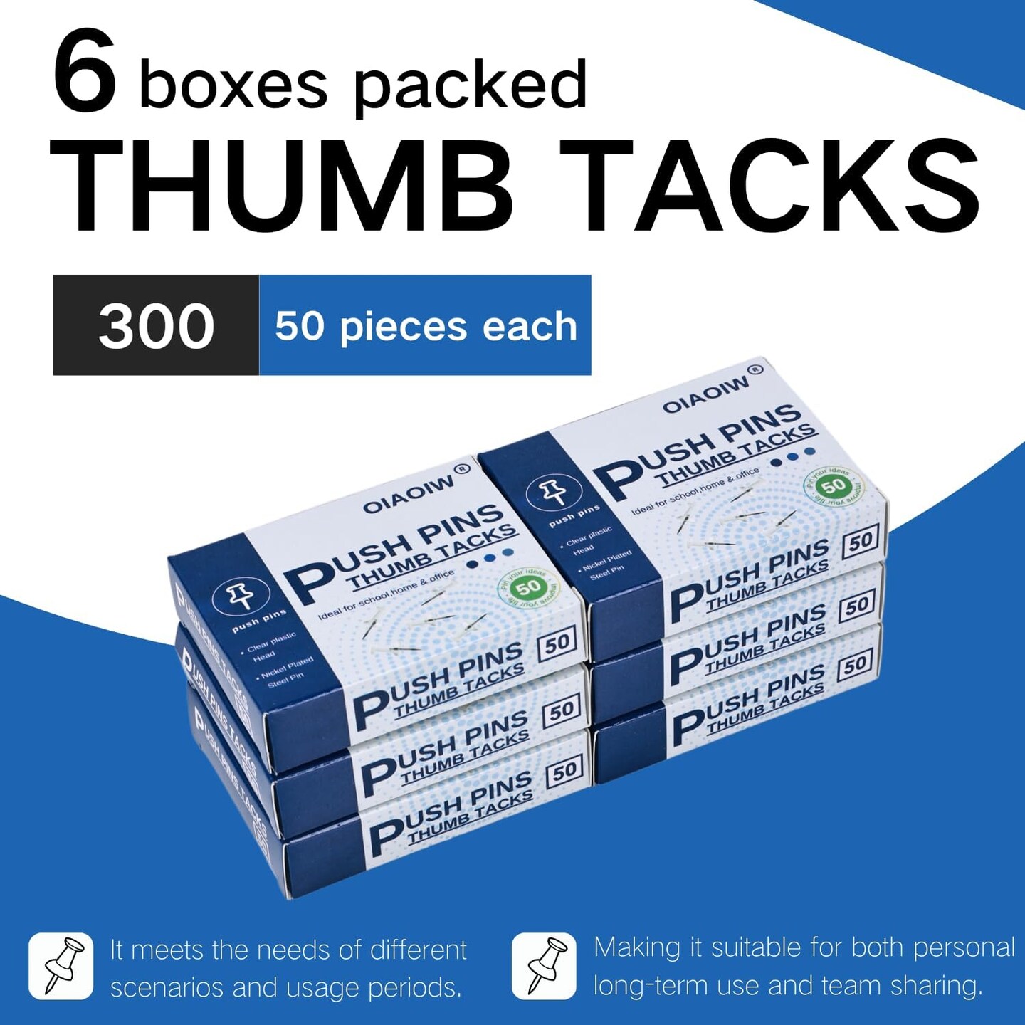 300 pcs clear push pins thumbtacks for bulletin boards and walls