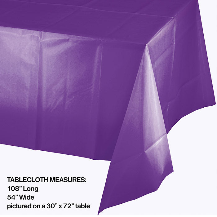 12 pc Bulk Amethyst Purple Plastic Table Cover