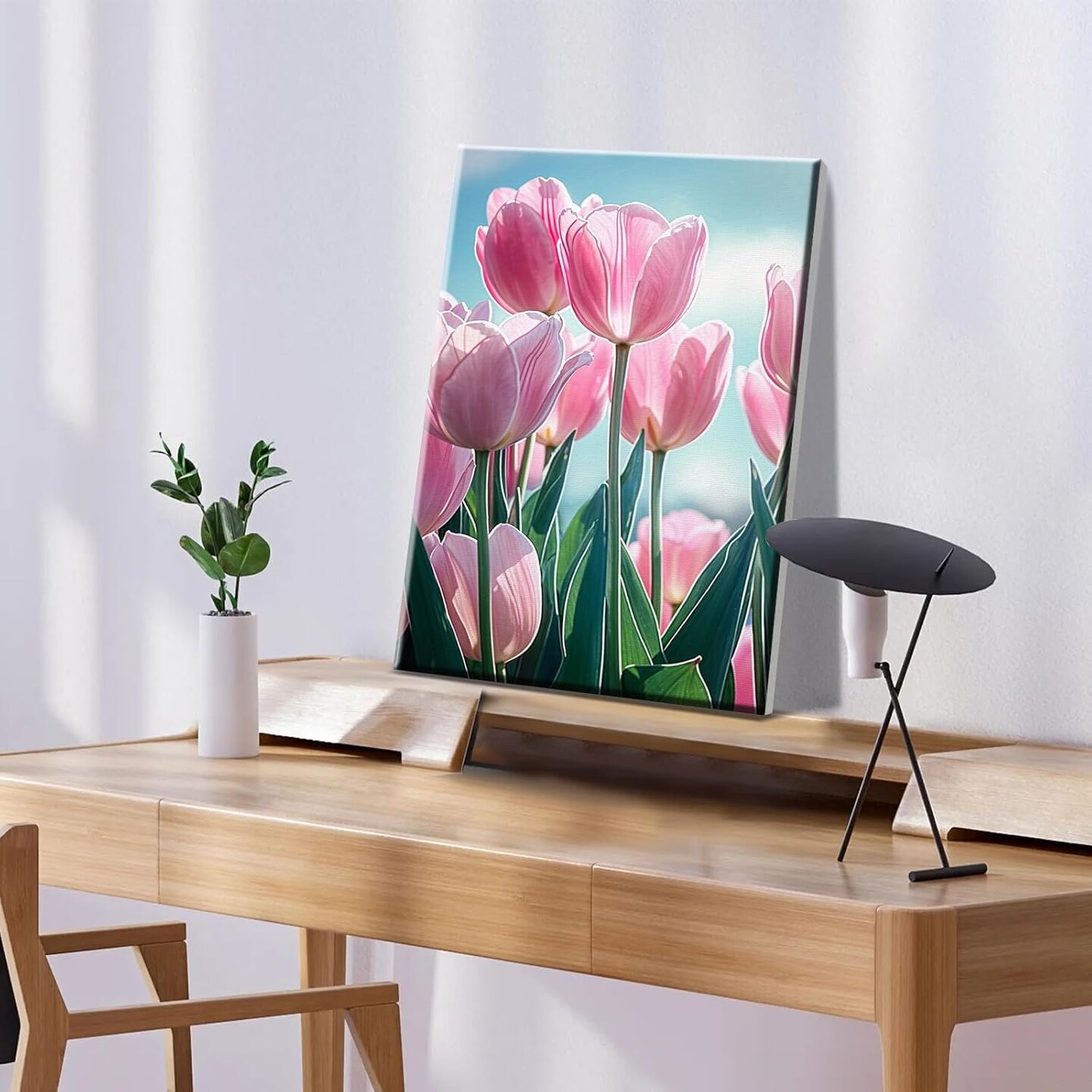 Framed Tulip Paint by Numbers Kit, 7.87x11.81 Canvas, Acrylic Paint