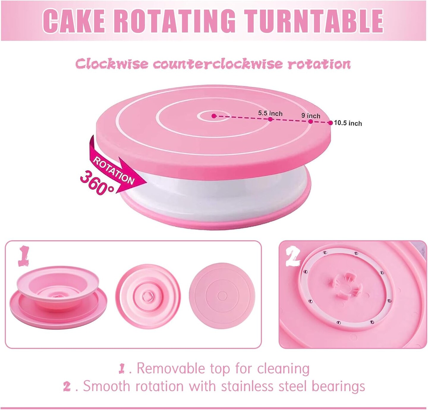 255-Piece Cake Decorating Kit – Turntable, Icing Tips, Cookie Cutters, Smoothers & Accessories