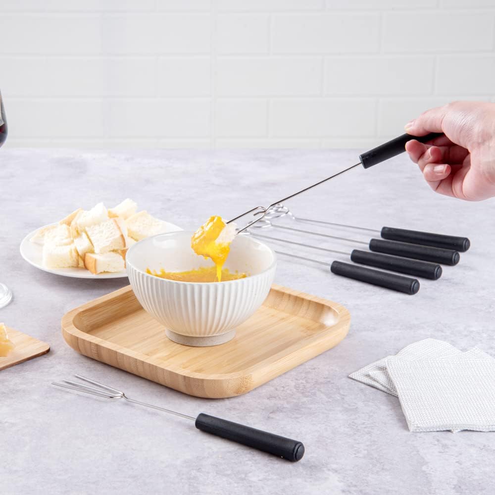 Chocolate Dipping Tool Set 1 Durable Candy Dipping Set - 6 Different Shapes Dishwashable Stainless Steel Dipping Fork Set With PP Handle For Truffles And Pralines