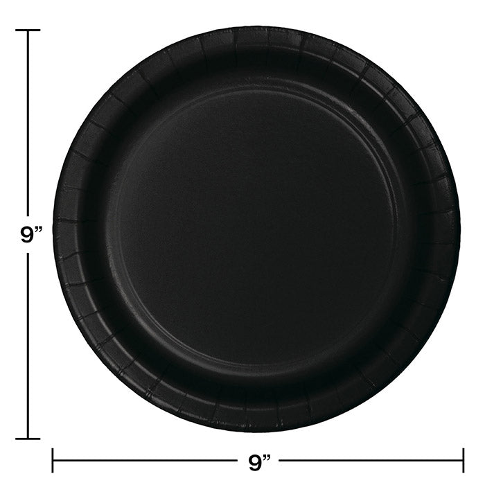 96 pc Bulk Black Velvet Value Friendly 8.75 inch Dinner Plates