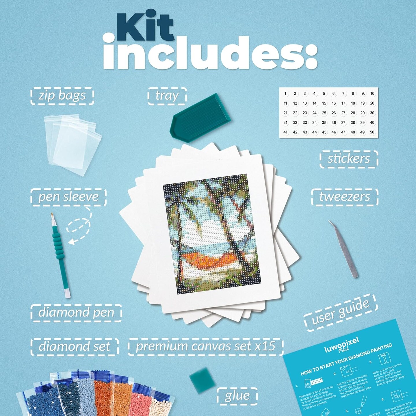 Large Diamond Art Kits for Adults - Brilliant Art Diamond Painting Kit - Paint Gem Art for Adults - Sea Breeze
