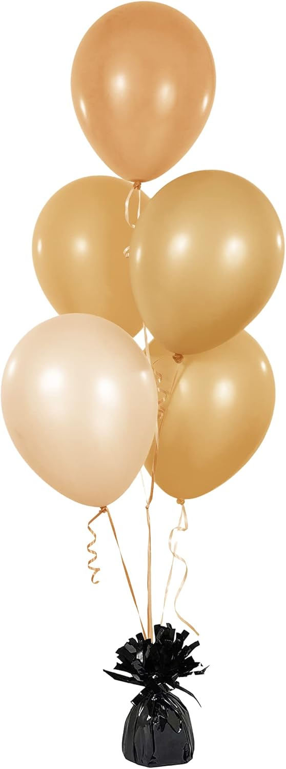 Metallic Balloon Weights, Birthday Party Favors, Novelty and Gag Gifts, 5.5&#x22; Inches, 12-Pack (Black)