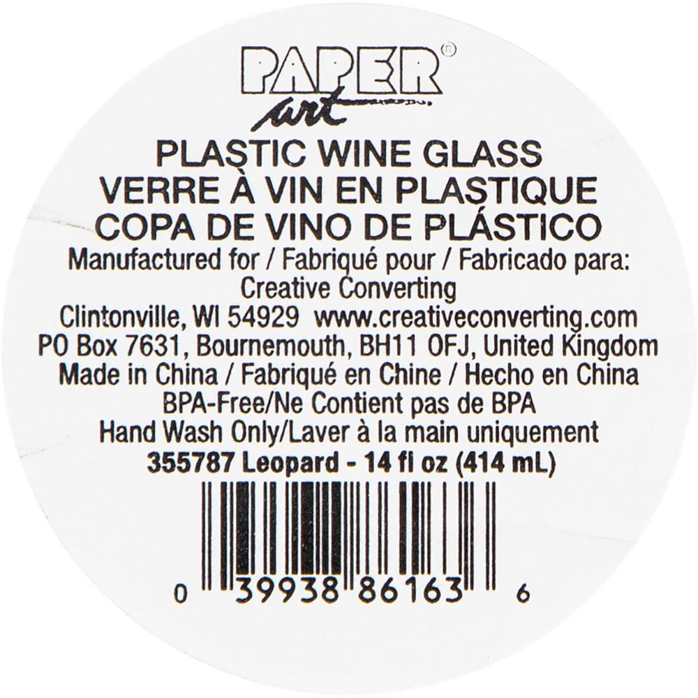 6 pc Bulk Leopard Plastic Stemless Wine Glasses