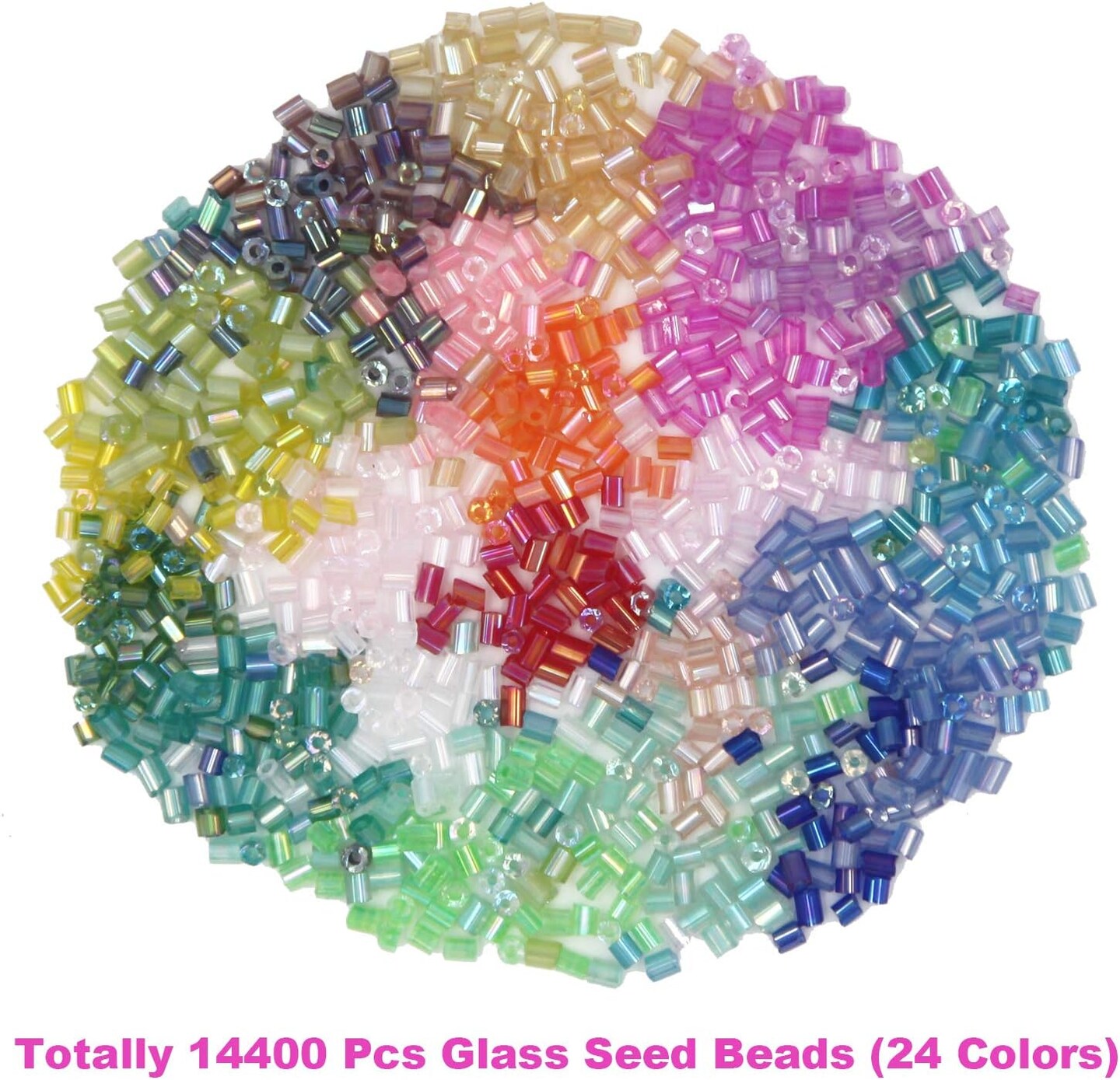 14400pcs Tube Beads Bugle Glass Seed Beads