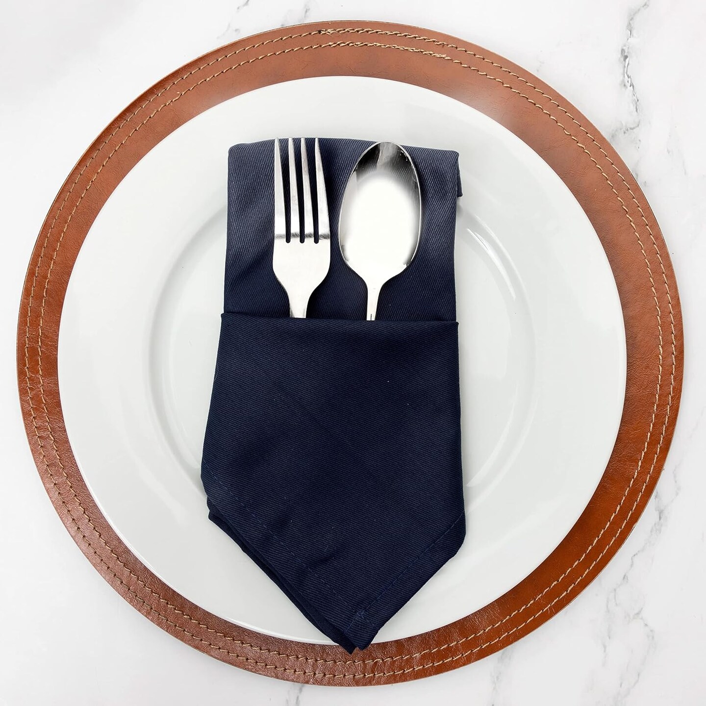 Kitchen Cloth Napkins 12 Pack 18X18 Inches Cotton Blend Soft Fabric with Hemmed Edges, Blue Dinner Napkins Washable Reusable and Durable Linen Napkins for Parties Table Setting Decor (Navy)