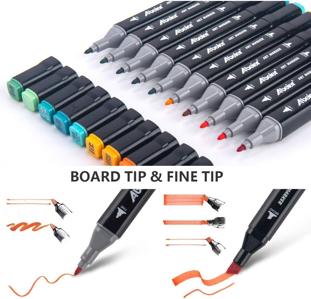 80-Color Dual-Tip Alcohol Markers Set – Includes Blender Pen for Sketching, Coloring & Illustration