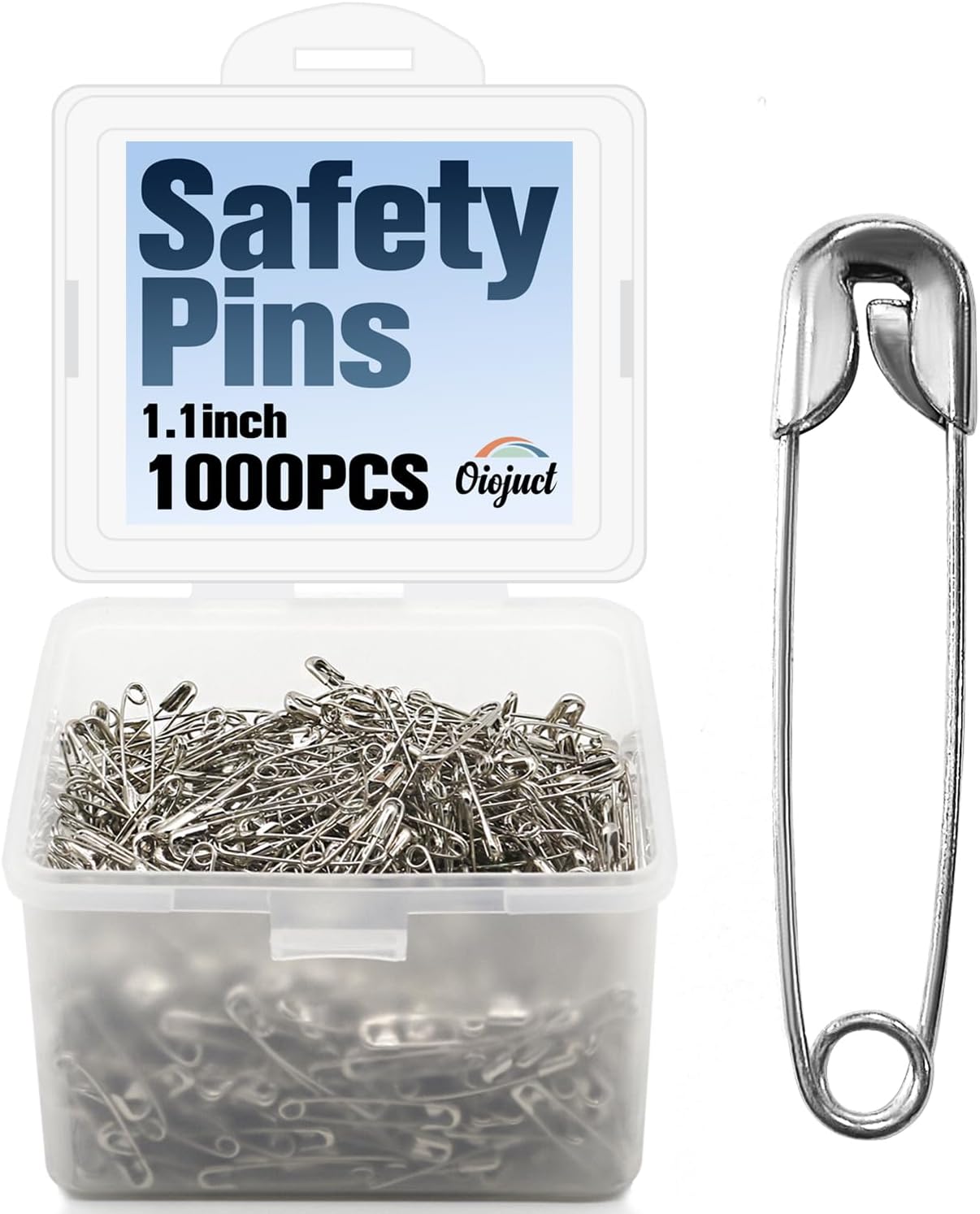 Safety Pins - 1000 PCS Small 1.1 Inch Rust-Resistant Nickel Plated Steel