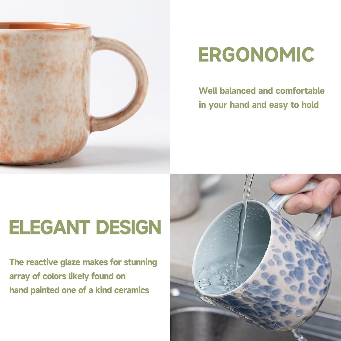 12 OZ Coffee Mugs Set of 4, Ceramic Coffee Mugs