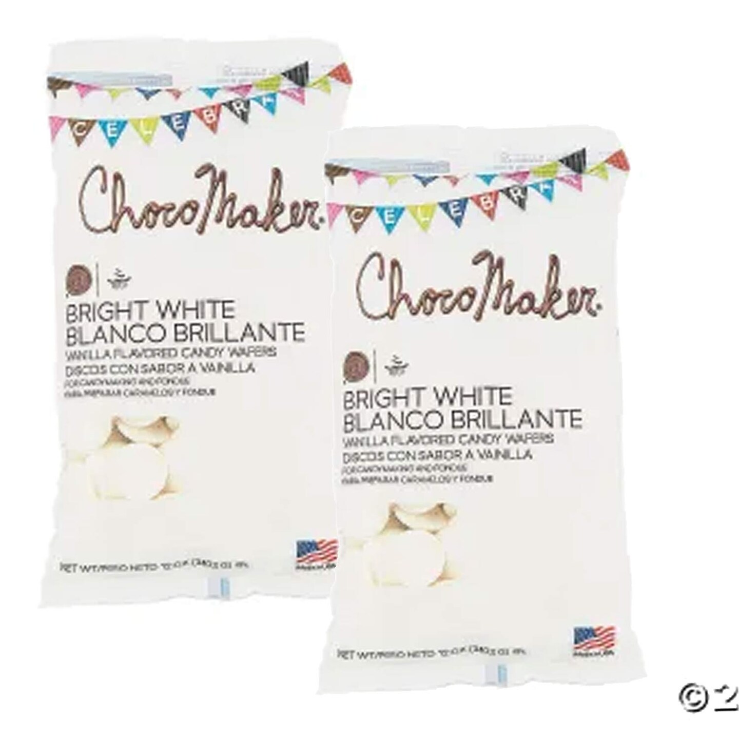 ChocoMaker Bright White Vanilla Flavored Candy Wafers 12 Ounce Bag