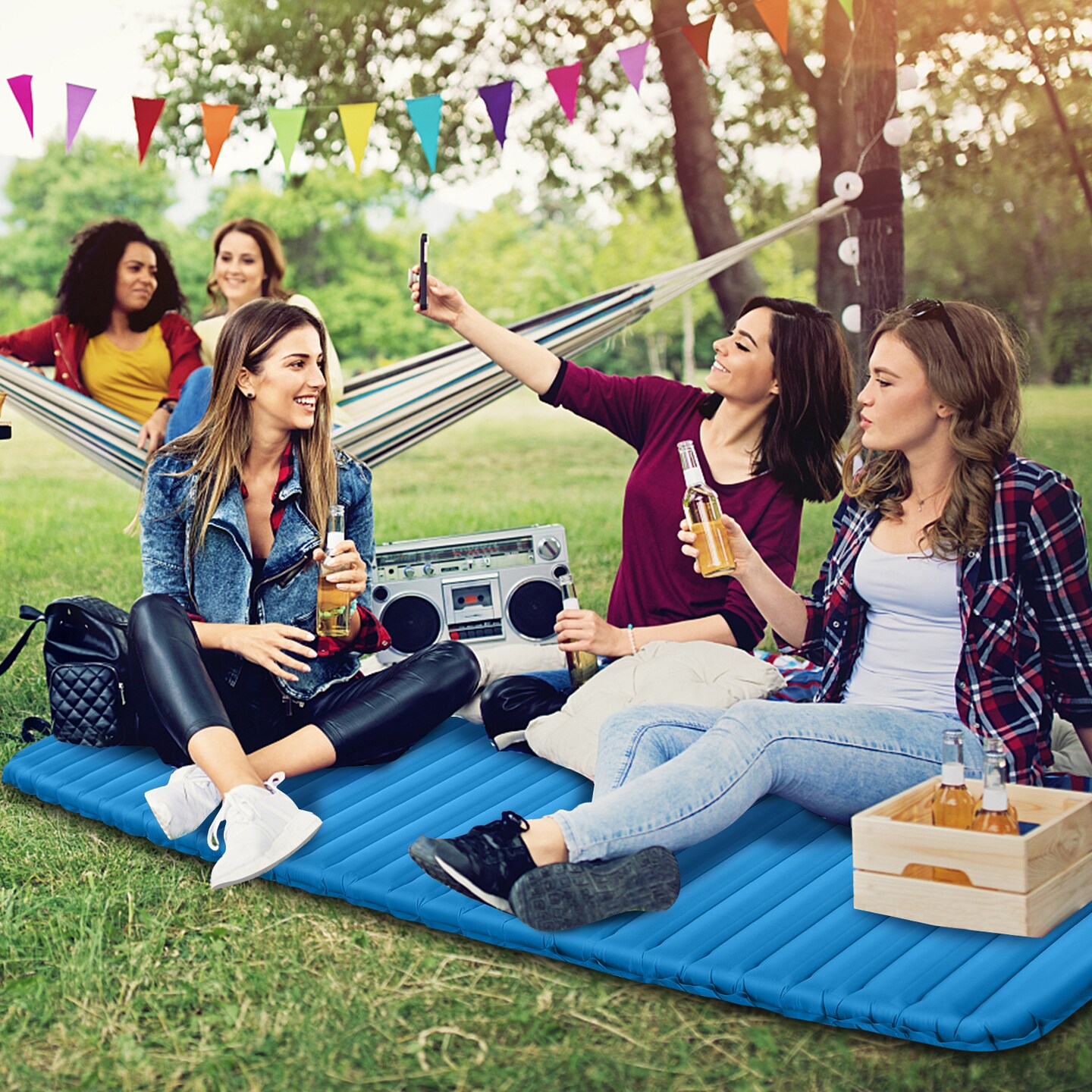 Inflatable Camping Sleeping Pad, Portable and Comfortable