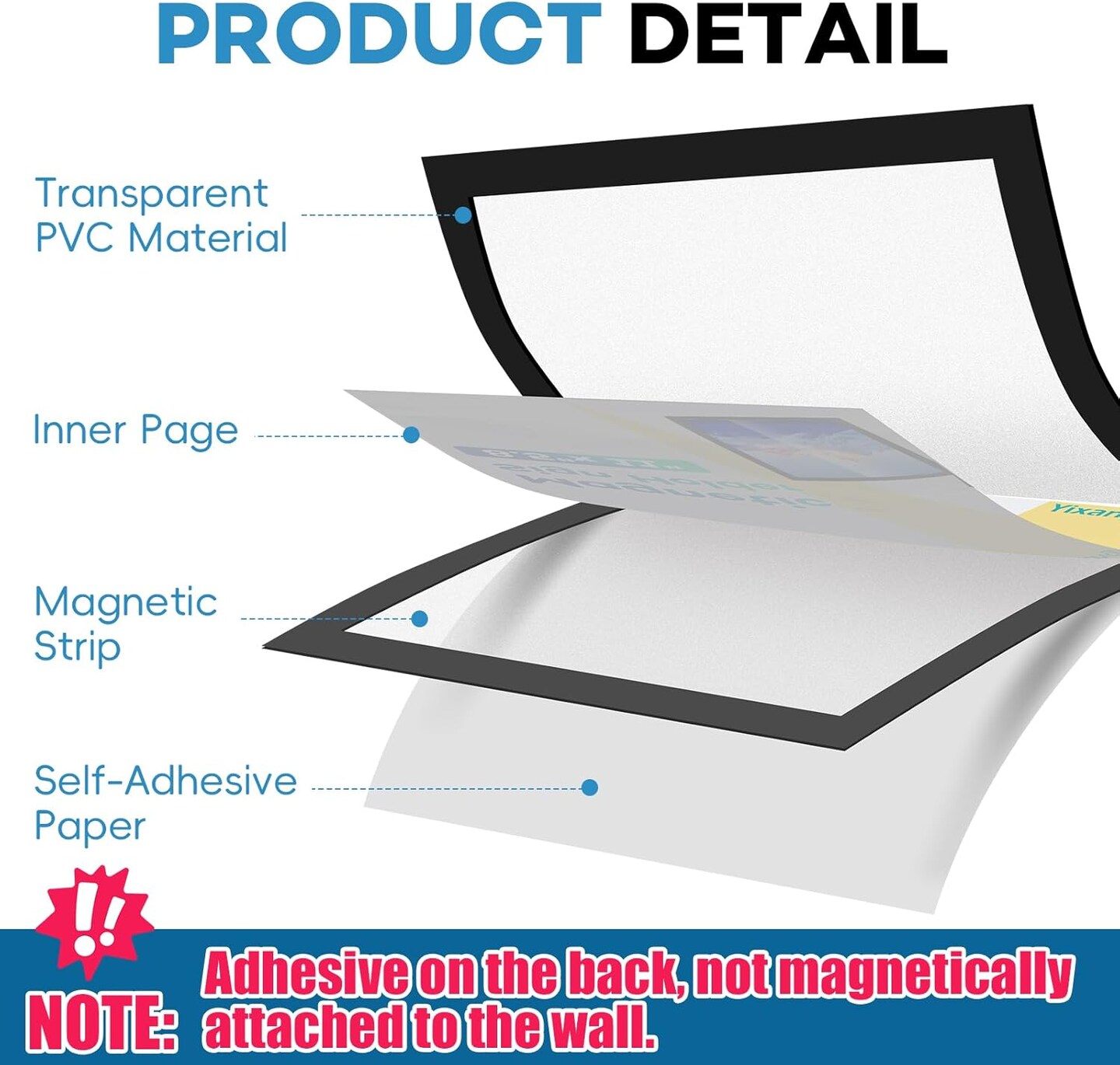 10 Pack Magnetic Sign Holder 8.5 x 11,Self-Adhesive Magnetic Wall Mount Sign Holder , Magnetic Document Holder for Wall Window Office Poster Store