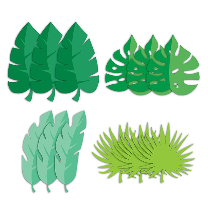 144 pc Bulk Jungle Leaf Cutouts