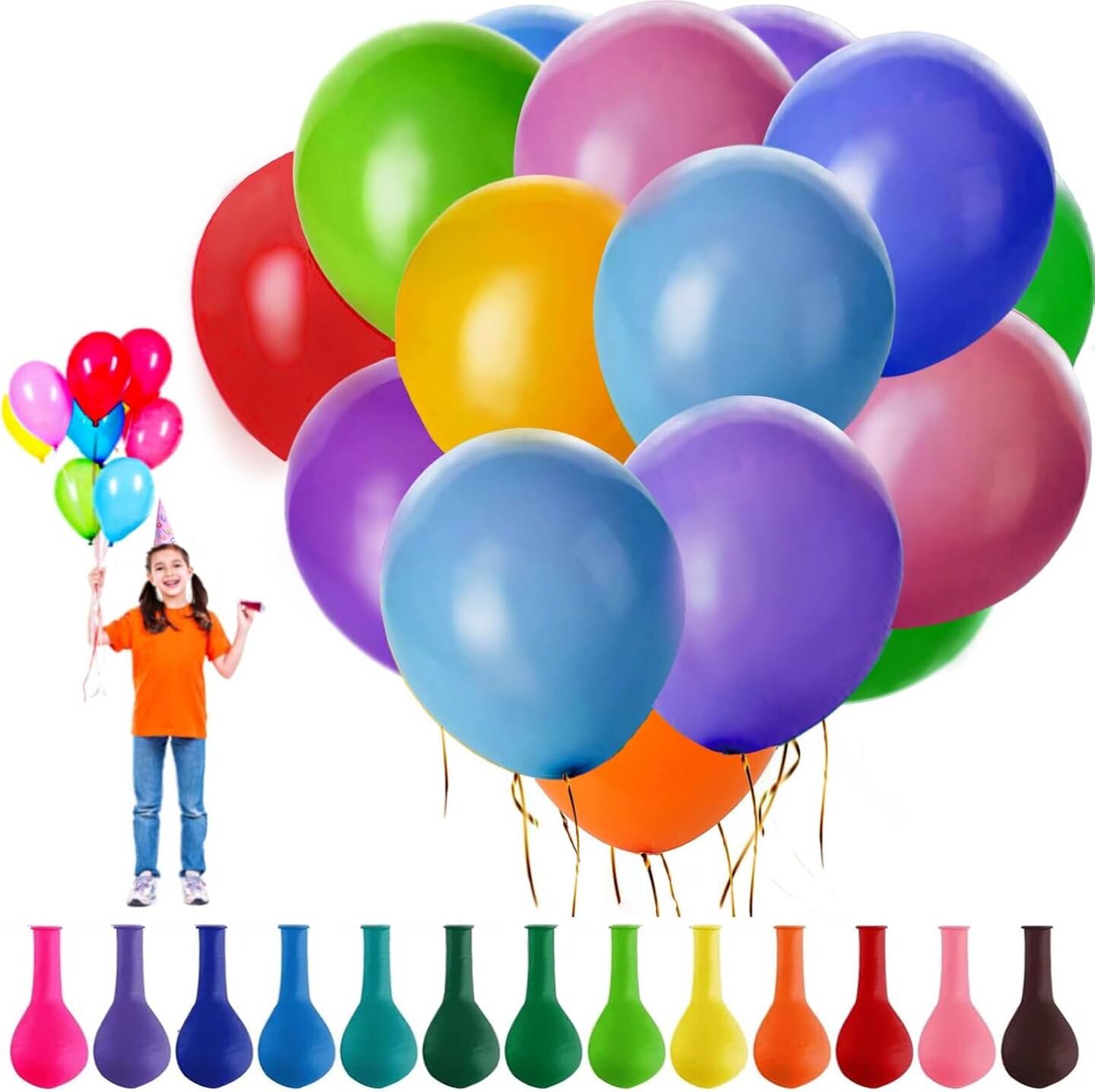 Colorful Balloons 110Pcs 12-Inch Premium Colored Latex Balloon ...