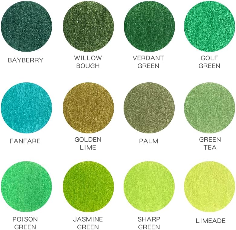 12 Green Colored Pencils Oil Based Pre-sharpened Wooden Colored Pencil Set for Adults Coloring Books Drawing Sketching Art Supplies, No Duplicates