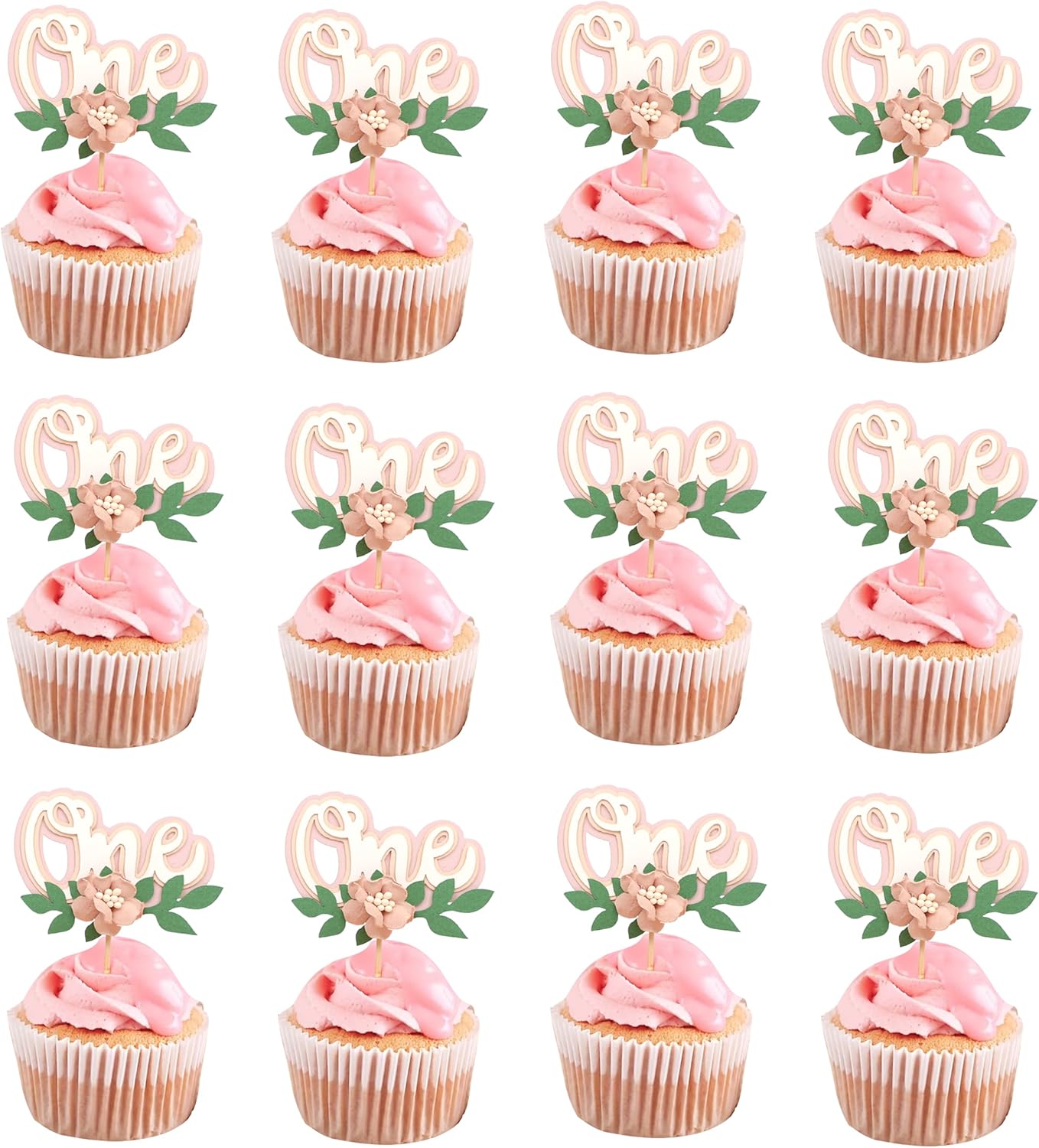 Blosome Floral Cupcake Topper-flower cake topper,Wild Flower Party Photo Props for Anniversary,Fairy Cupcake Topper,wedding Shower