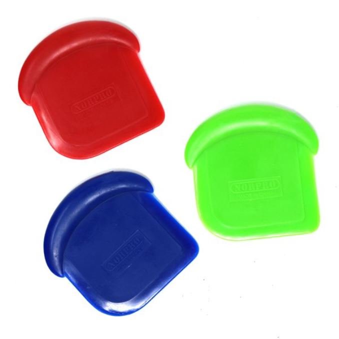 Norpro 3pc My Favorite Nylon Pot and Pan Food Scraper Set - Blue, Green &#x26; Red