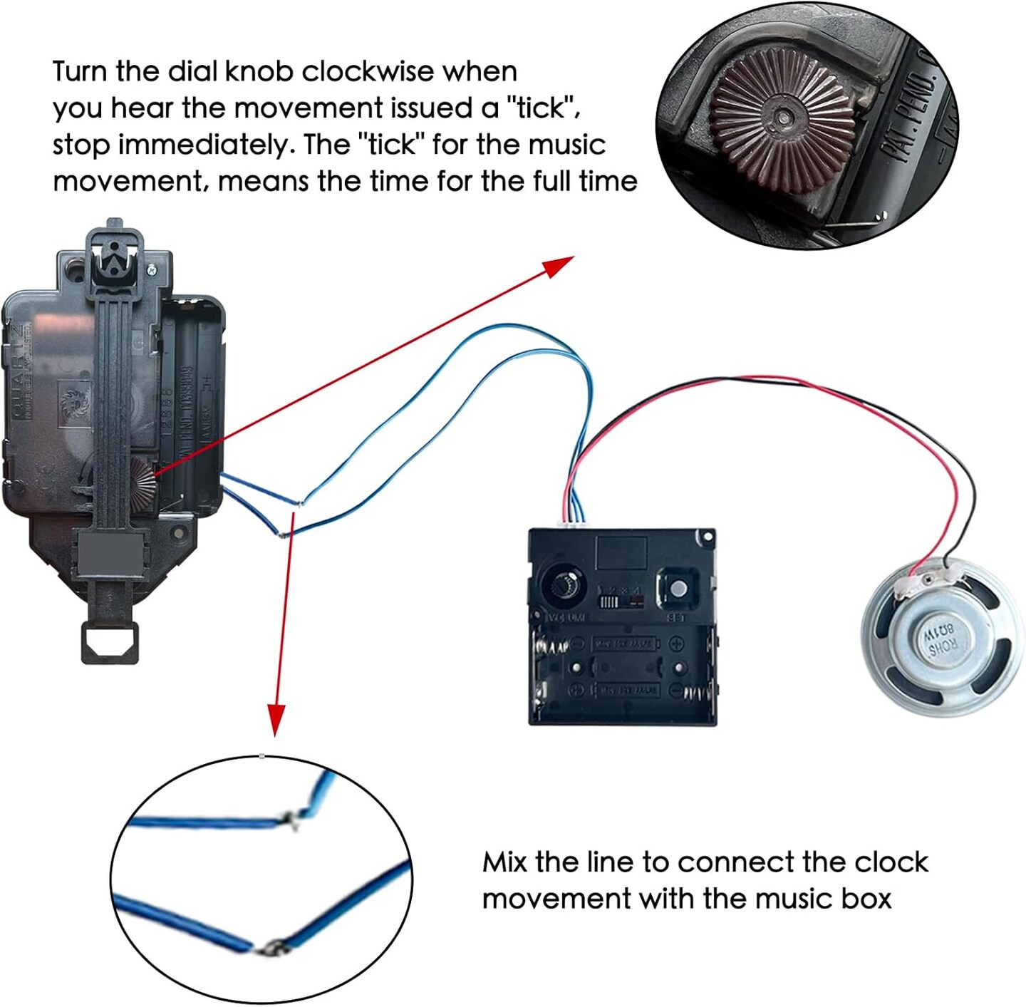 Clock Mechanism with Pendulum and 2 Sets of Hands, Design Your Creative Wall Clock, Suitable for 8-14 inch Grandfather Clock Parts Replacement (23.5mm)