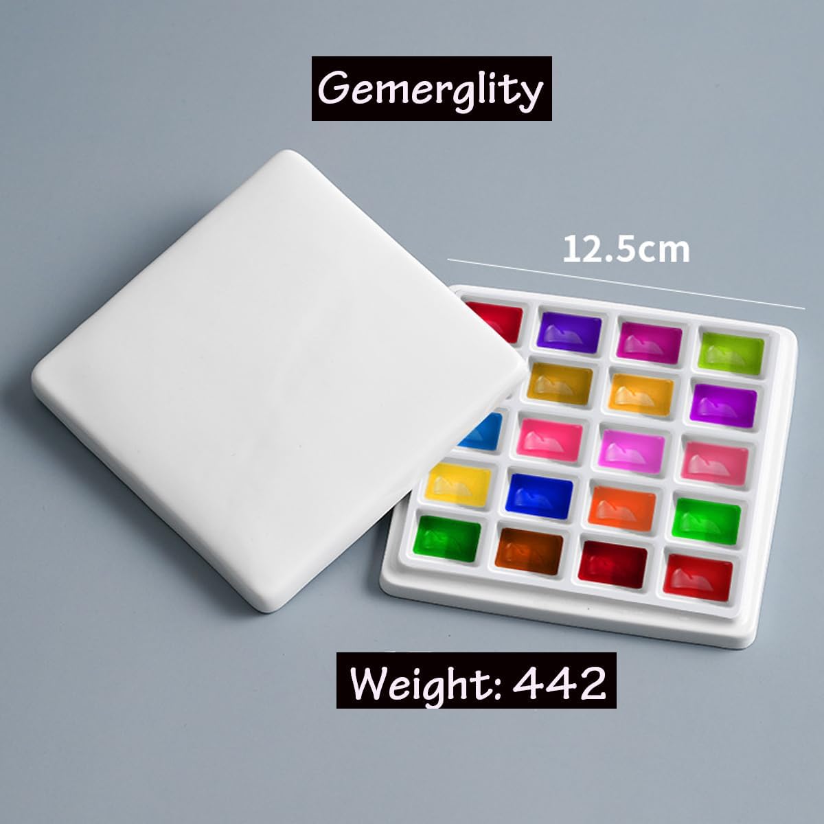 20 Wells Porcelain Paint Palette with Cover Ceramic Palette Mixing Tray for Painting Watercolor Gouache Color Mixing Painting Palette Hobby and Crafts