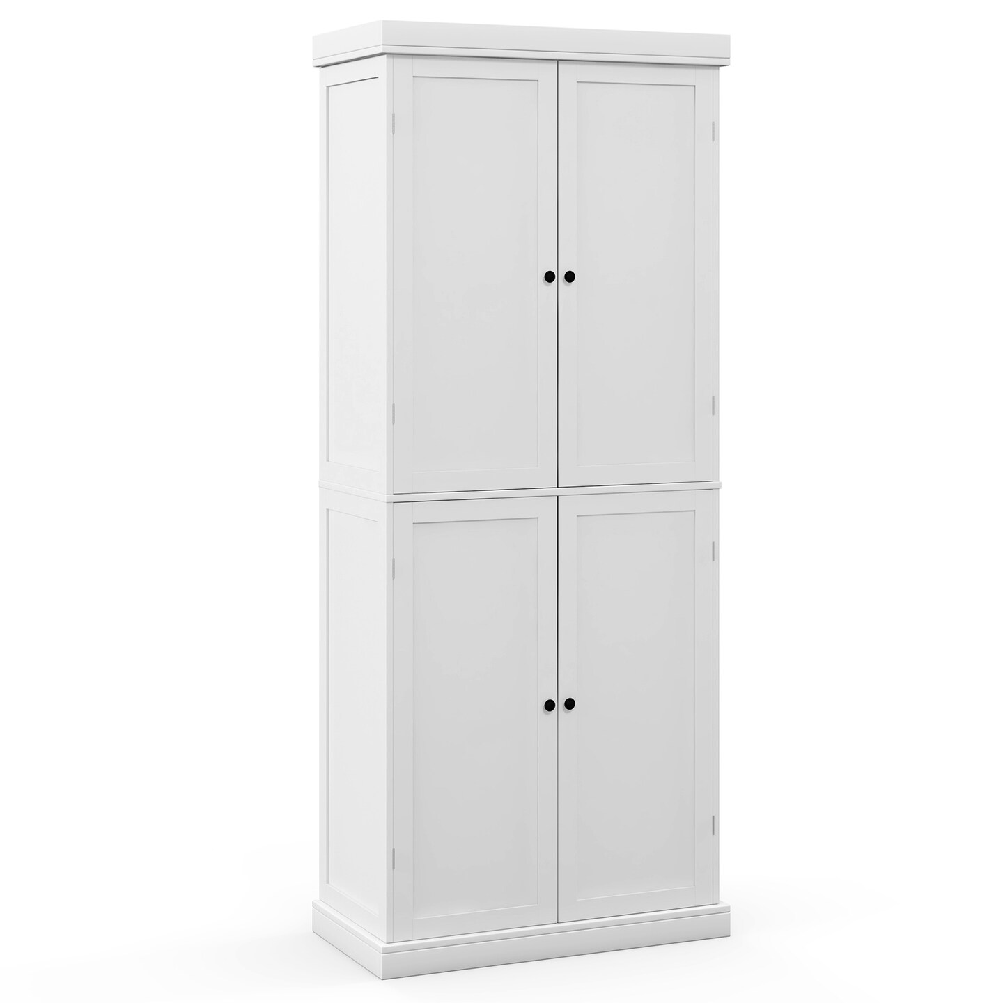 72.5 Inches Tall Buffet Cabinet with 6-Tier Shelves and 4 Doors-White