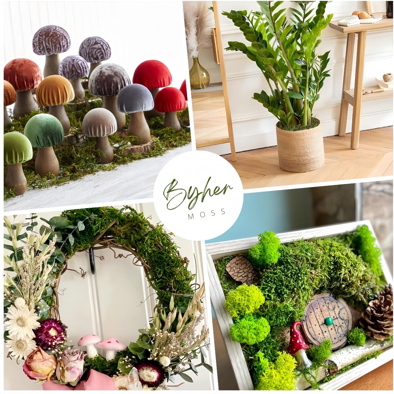 Fake Moss for Potted Plants Indoor, Artificial Moss for DIY Crafts, Faux Decroative Moss for Fake Plants Home &#x26; Garden Wedding Decor