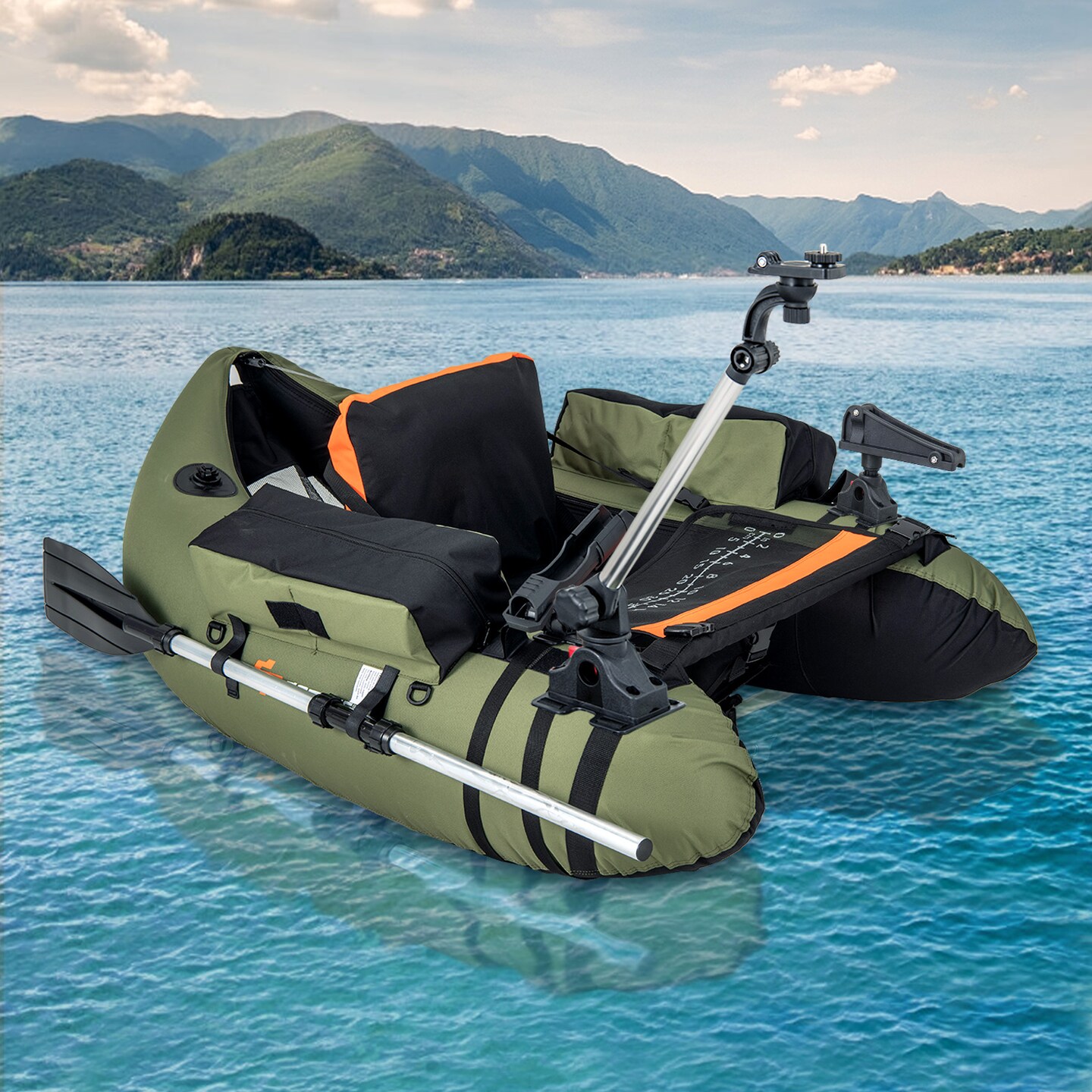 3-Piece Fishing Boat Accessory Set with Adjustable Go Pro Mount, Rod Holder, and Oar Holder