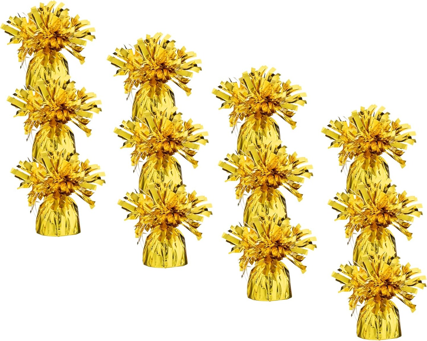 Gold Balloon Weights, Heavy Balloon Weight Pack of 12 Metallic Foil Weights for Balloons, Birthday Party & Wedding Table Centerpiece Ballon Weight, 4.8’’ DIY Ballon Weights for Helium Balloons