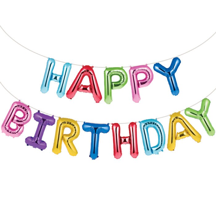 156 pc Bulk Rainbow Foil Birthday Balloons Banners