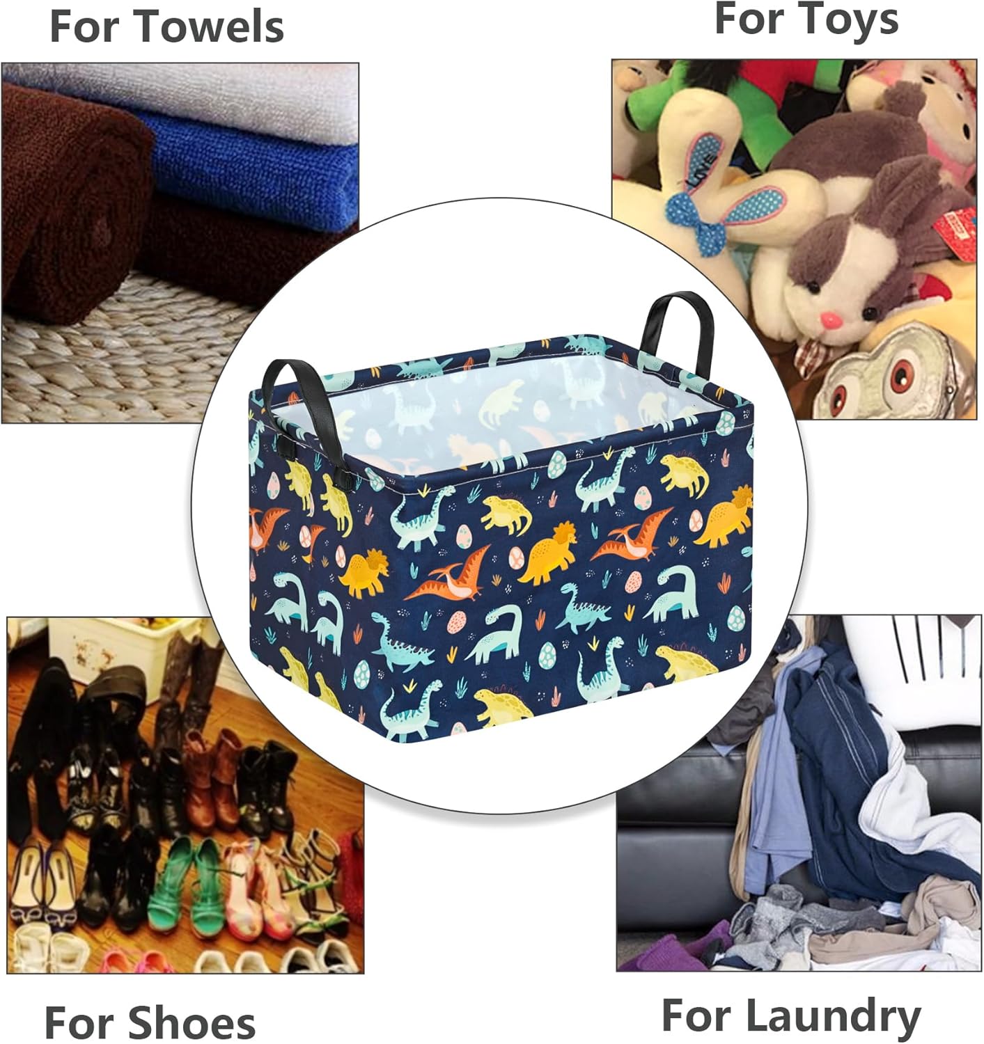 Easter Storage Basket 14.9x10.2x9.8 Inch - Foldable Bunny Decor Organizer