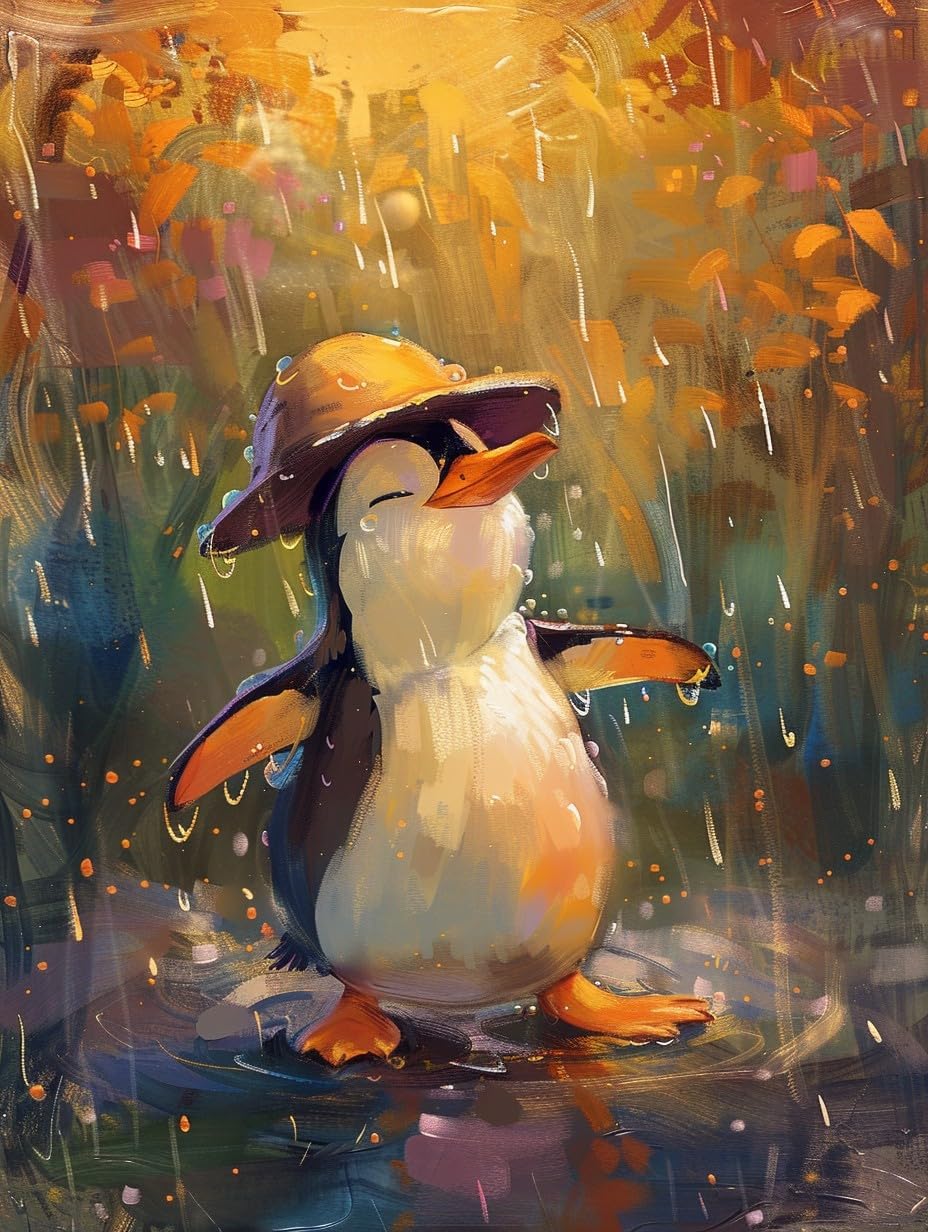 5D Penguin Diamond Painting Kits - DIY Diamond Art Kits for Adults Cute, Full Round Drill - Crystal Cross Stitch - Adults Craft for Wall &#x26; Office Decor - 12x16 Inch z7