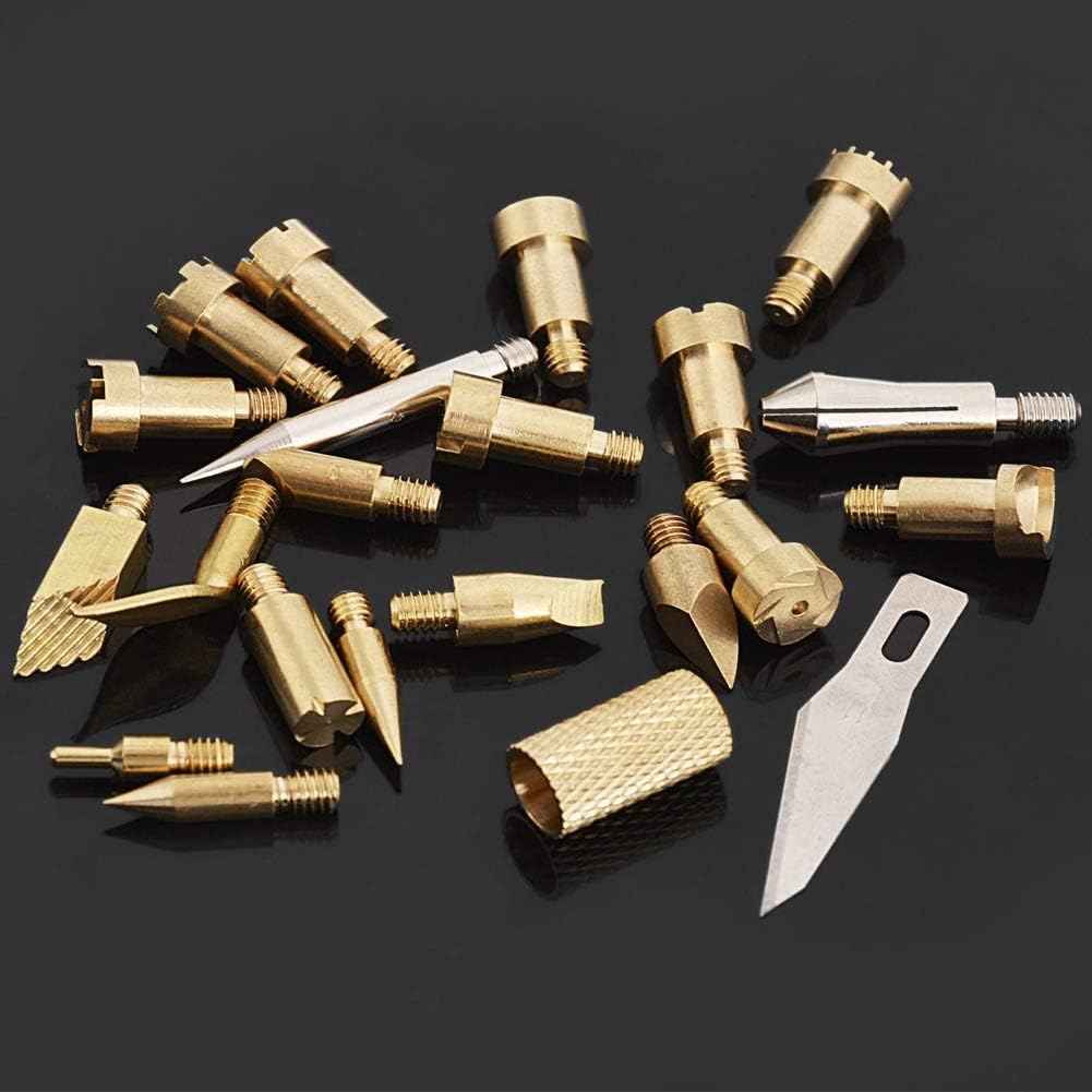 23-Piece Pyrography Tip Set – Wood Burning Tool Tips for Carving & DIY Crafts.