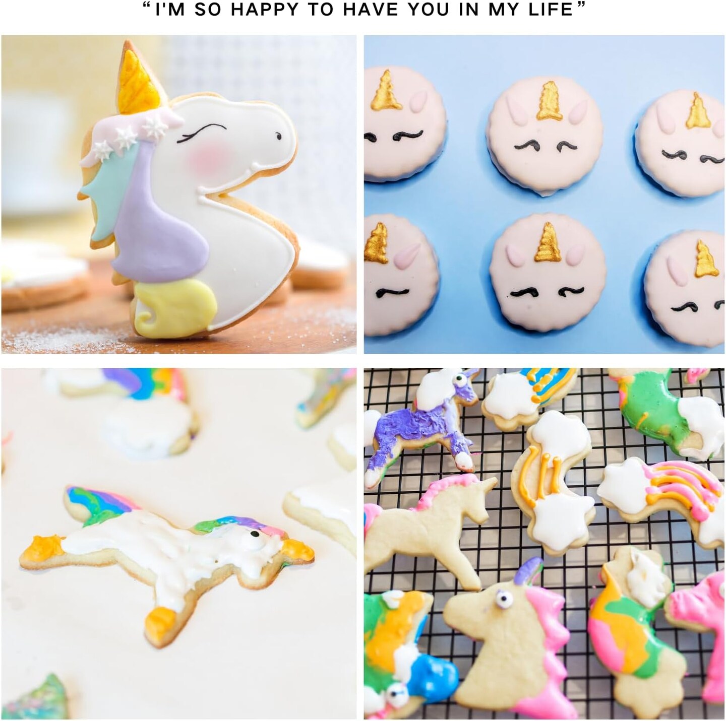 Unicorn Cookie Cutter Set-3 Inches-7 Piece-5 Unicorn Face&#x26;Head, Rainbow, Shooting Star, Fantasy Unicorn Fondant Molds for Kids Holiday Wedding Birthday Party Supplies Favors.