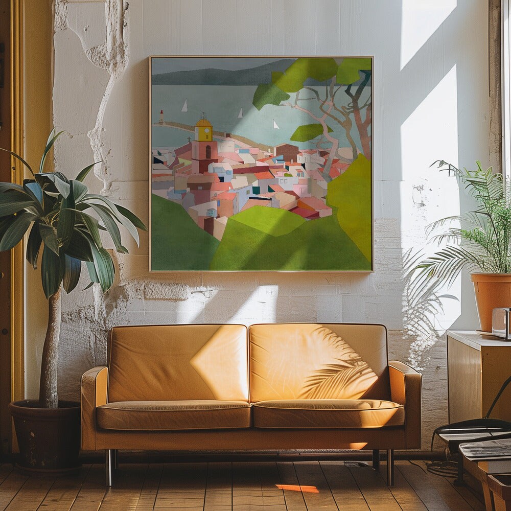 Saint Tropez Kopie2 Square Canvas Art | Modern Home Wall Decor 24x24 Canvas - Corporate Office Art