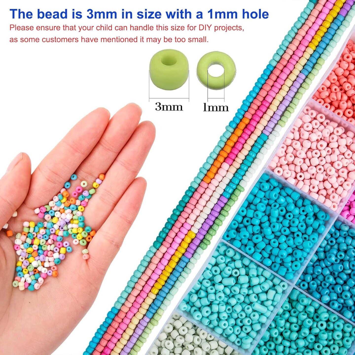 3mm Glass Seed Beads for Bracelet Jewelry Making