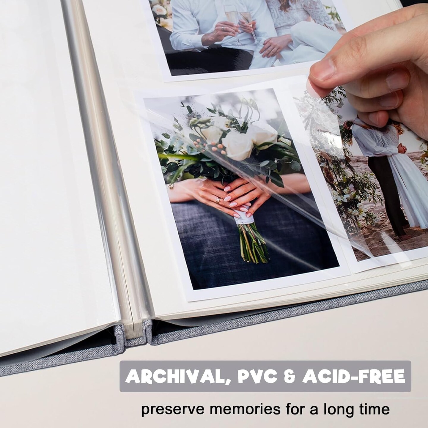 Photo Album Scrapbook 11x10.6 Inch Linen Cover for Wedding, Baby, Family, Graduation, Dog, Vacation