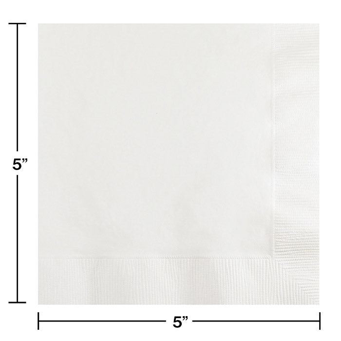 1200 pc Bulk White 2 Ply Beverage Napkins
