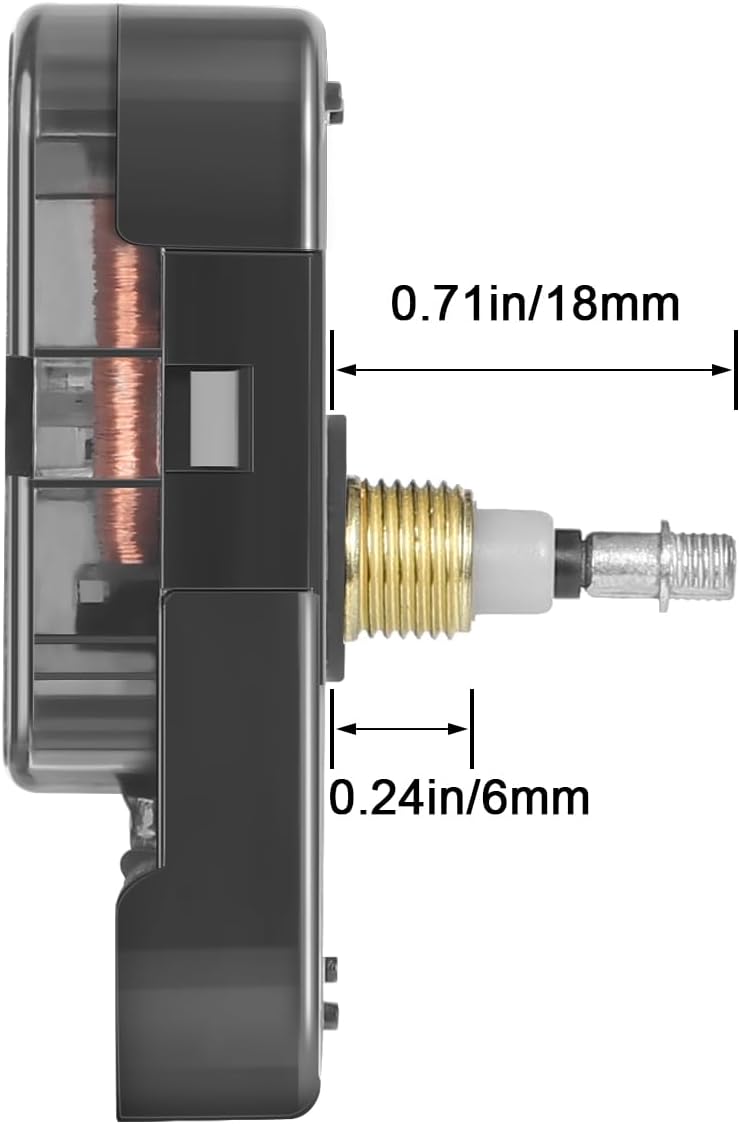 2 Pieces 12888 High Torque Clock Movement for Wall Clock Mechanism Replacement, with 4 Pairs of Clock Hands,Shaft Length 18mm(45/64 inch)