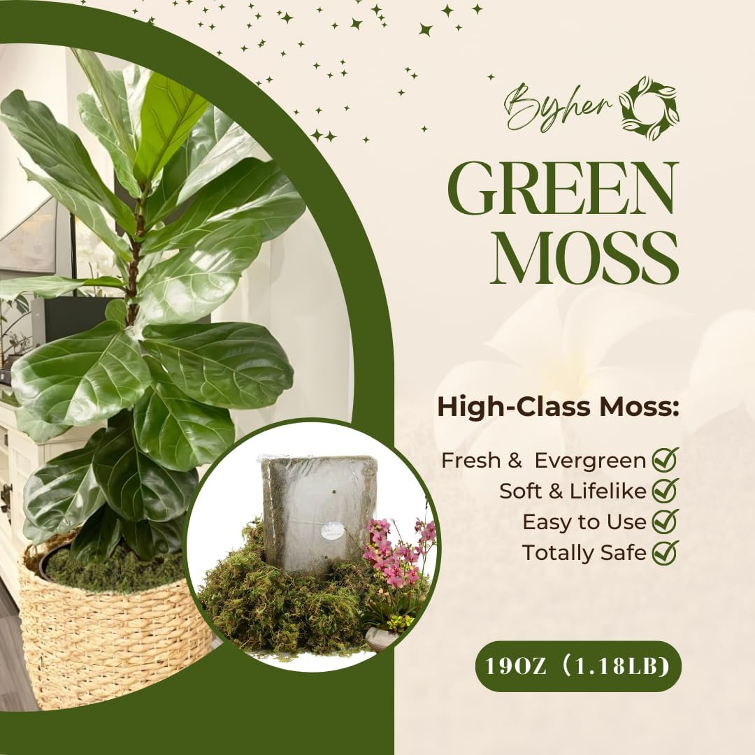 Fake Moss for Potted Plants Indoor, Artificial Moss for DIY Crafts, Faux Decroative Moss for Fake Plants Home &#x26; Garden Wedding Decor