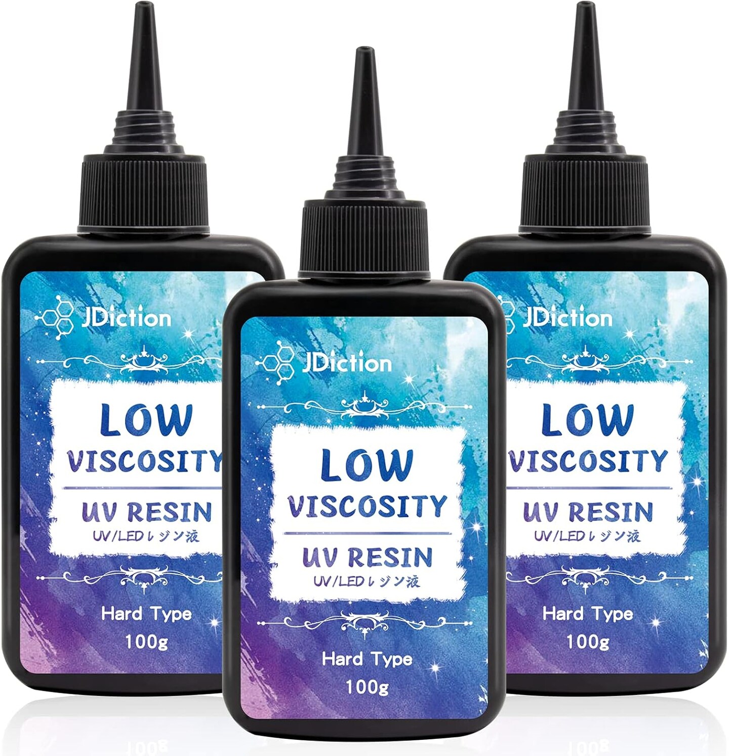JDiction UV Resin, Upgrade 300g Low Viscosity Hard Thin UV Resin with Super Crystal Clear Resin Kit for Jewelry, Casting, Coating and DIY Craft