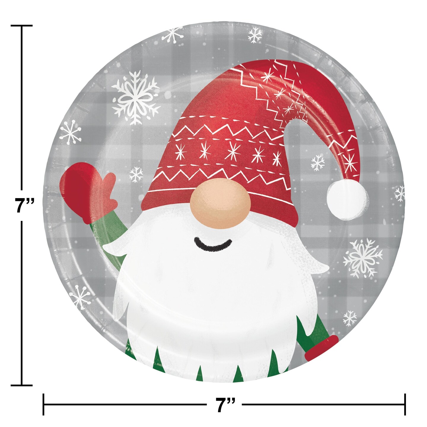 96 pc Bulk Holiday Gnomes Dessert Plates