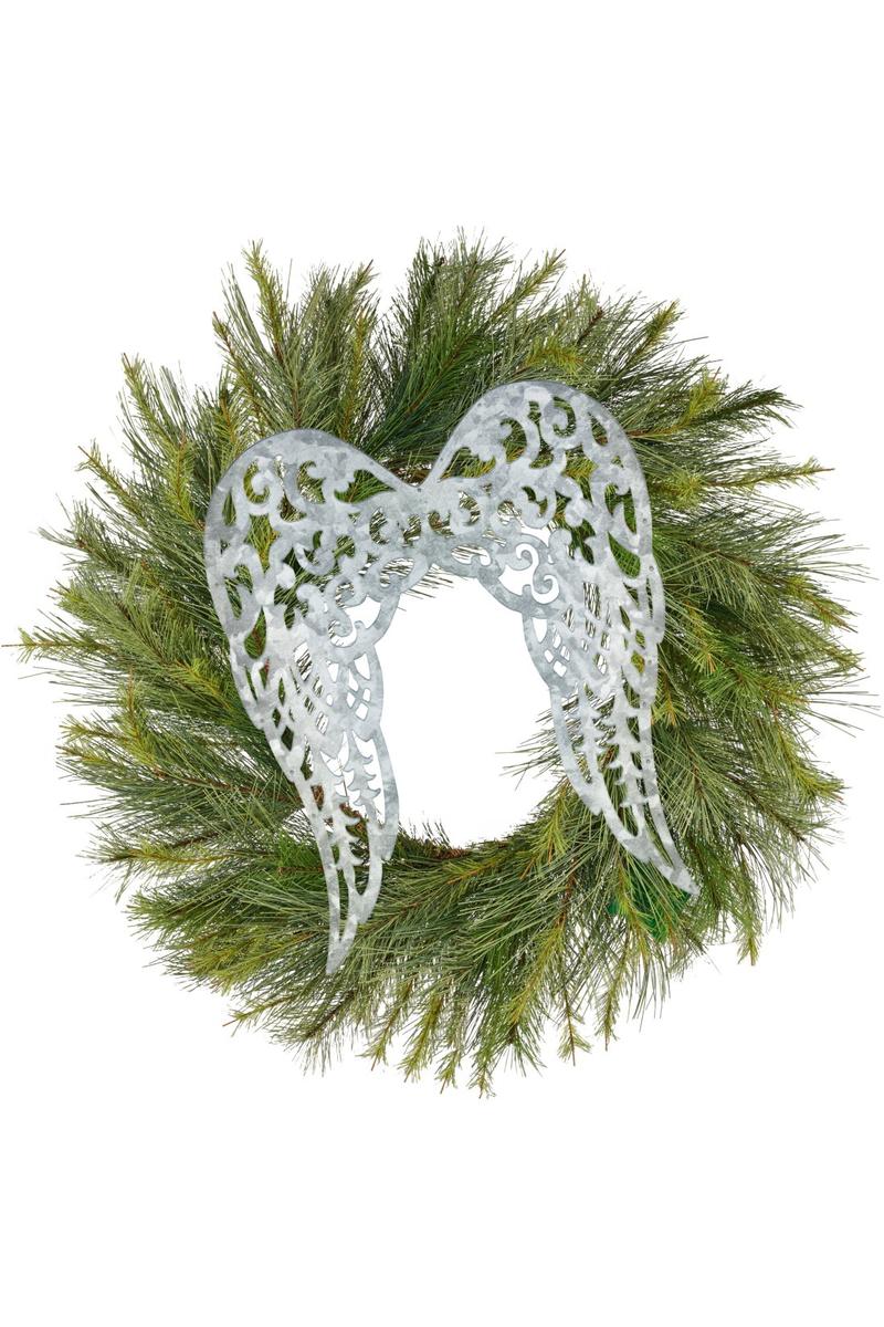 17&#x22; Metal Filigree Angel Wings: Acid Wash
