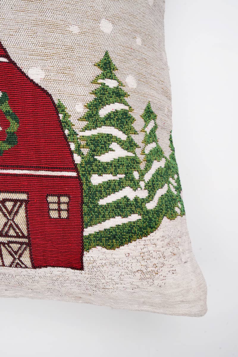 Snow Hut Cozy Jacquard Machine Woven Throw Pillow - 24" X 24"