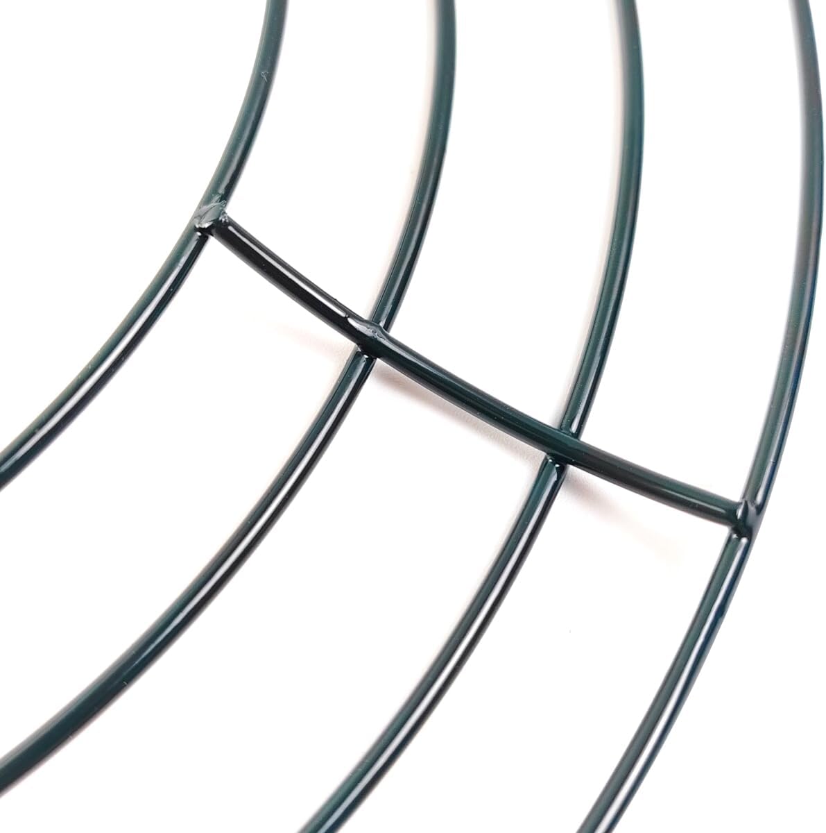 6PCS 10&#x201D; Wire Wreath Frame Round Metal Wreath Form for Crafts &#x26; Floral Decorations on Weddings Christmas Home Party Celebrations, Dark Green