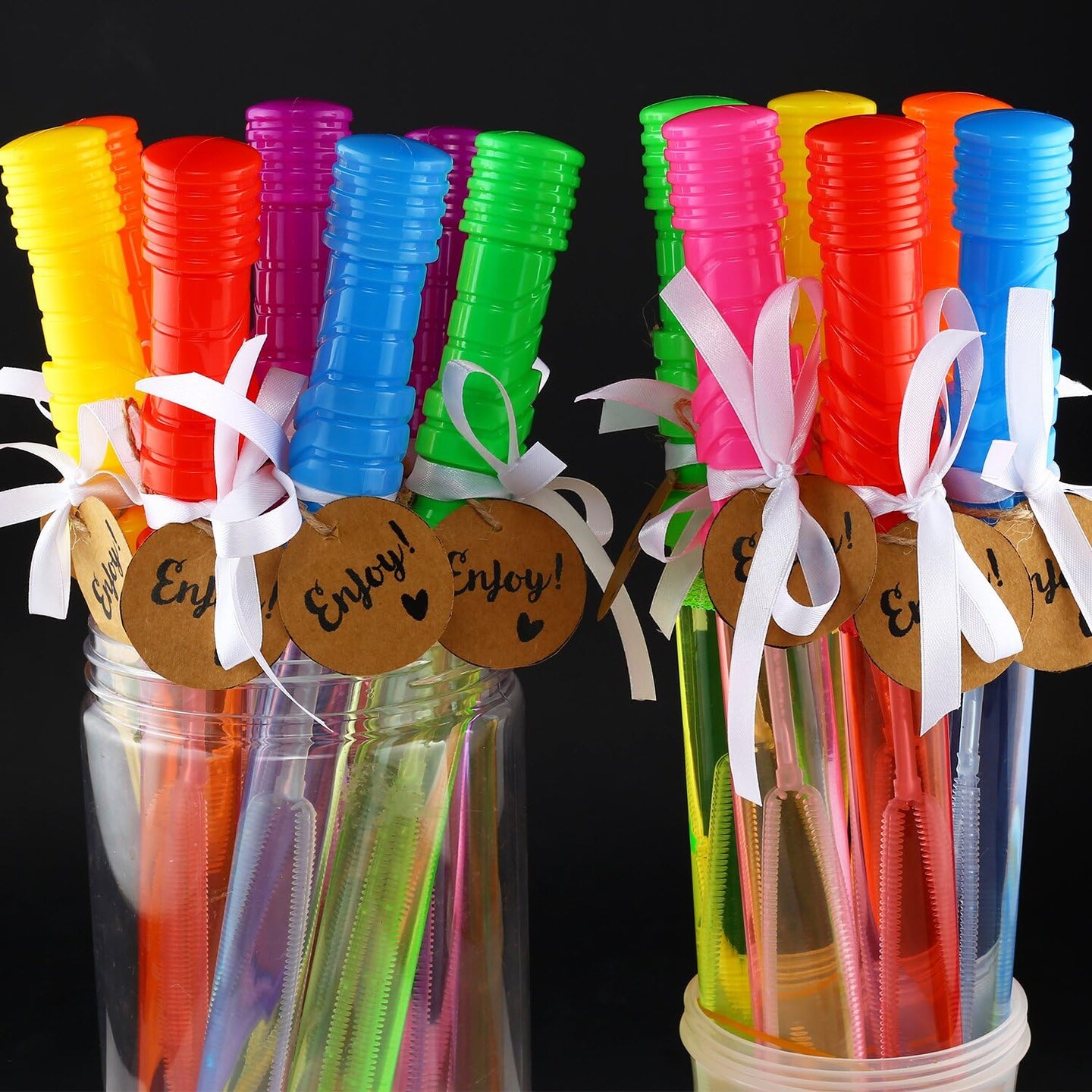 Bubble Wand, 14&#x22; Big Bubble Wand Set(14 Pack 7 Colour), Non-toxic Smelless Bubble Toy For Kids Child Birthday Party