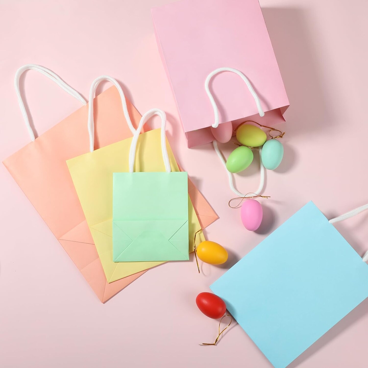 Pastel Gift Bags Assorted Sizes – 8 PCS Small, Medium & Large Paper Gift Bags with Handles, Reusable Gift Bags for Easter, Christmas & Special Occasions